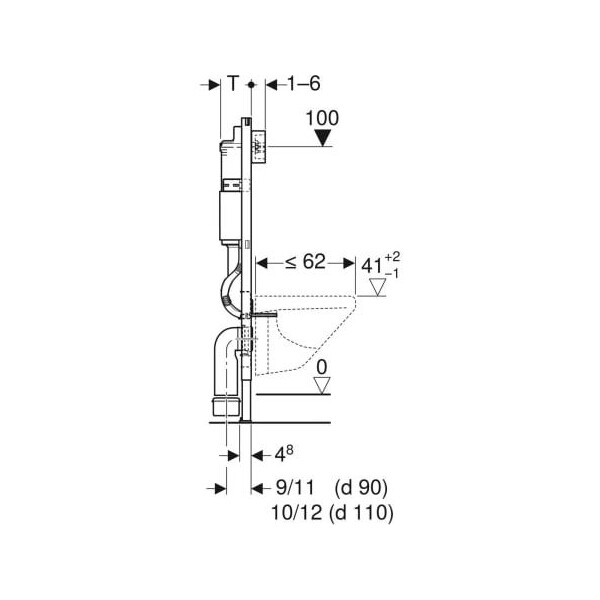 GEBERIT DUOFIX SIGMA WC Vorwandelement mit GEBERIT SIGMA20 Betätigungsplatte, verschiedene Farben