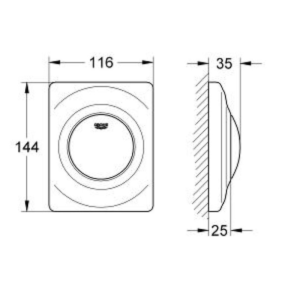 GROHE SURF Urinal Betätigungsplatte, chrom