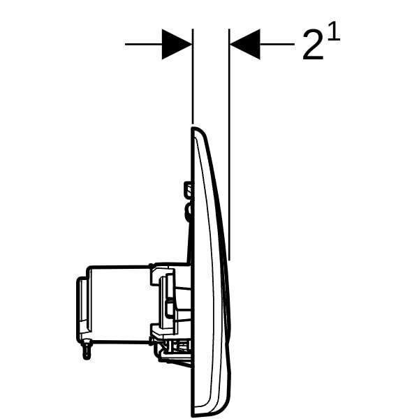 GEBERIT HyBasic Betätigungsplatte Urinal-Handauslösung in weiß