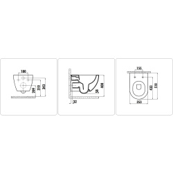FREE Wand WC spülrandlos mit SoftClose WC-Sitz, Urinal & GEBERIT BASIC Vorwandgestelle + Betätigungsplatten, weiß