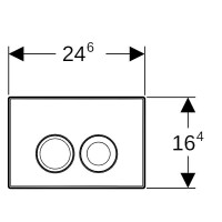 GEBERIT DELTA25 WC Betätigungsplatte für 2-Mengenspülung, chrom matt