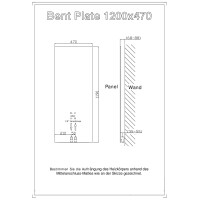 BB PLATE Design Heizkörper 470 mm x 1200 mm, weiß