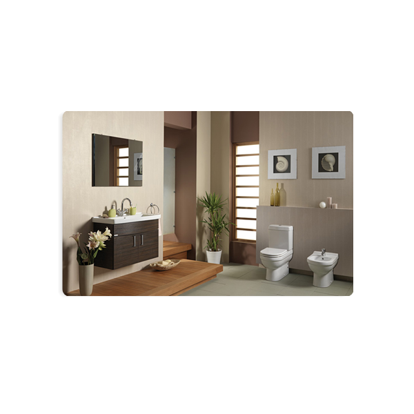 Yakamoz Waschtischunterschrank + Waschbecken 85cm, 2-türig, ebenholz
