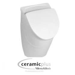 VILLEROY & BOCH O.NOVO Urinal CeramicPlus mit GROHE Wandeinbauspüler & Betätigungsplatte chrom