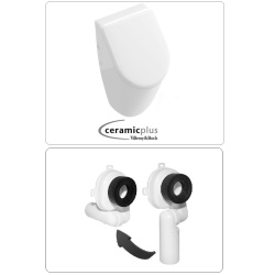 VILLEROY & BOCH SUBWAY Urinal mit CeramicPlus Beschichtung + SoftClose Deckel, in verschiedenen Ausführungen