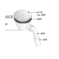 Duschwannenablauf Ø 90 mm mit Farbset 3