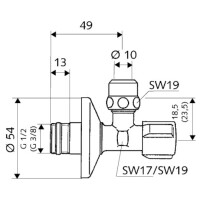 Eckventil COMFORT regulierbar, ASAG, 1/2", chrom