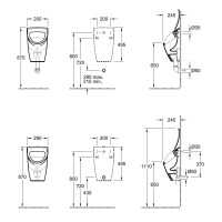 VILLEROY & BOCH O.NOVO Keramik Absaug Urinal mit Deckel, weiß