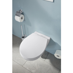 VIGOUR ONE Wand-WC rund spülrandlos mit sichtbarer Befestigung, weiß