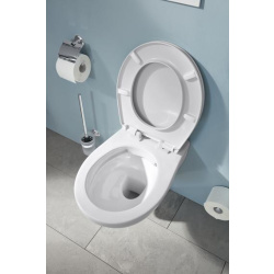 VIGOUR ONE Wand-WC rund spülrandlos mit SoftClose WC-Sitz, weiß
