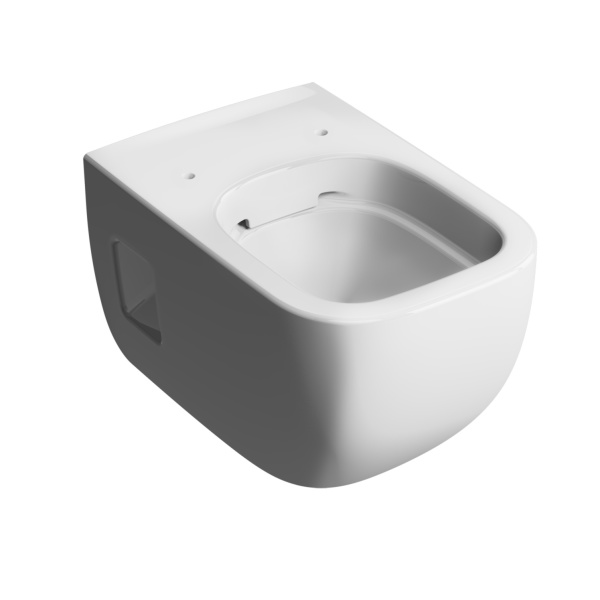 VIGOUR DERBY PLUS Wand-WC rund spülrandlos +5cm Behindertengerecht sichtbare Befestigung, weiß