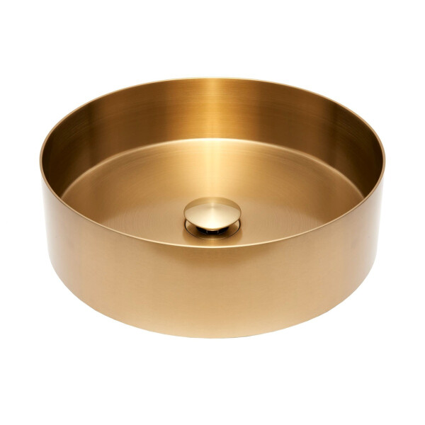 AURUM Edelstahl Aufsatzwaschbecken gebürstet Ø 38 cm, verschiedene Farben