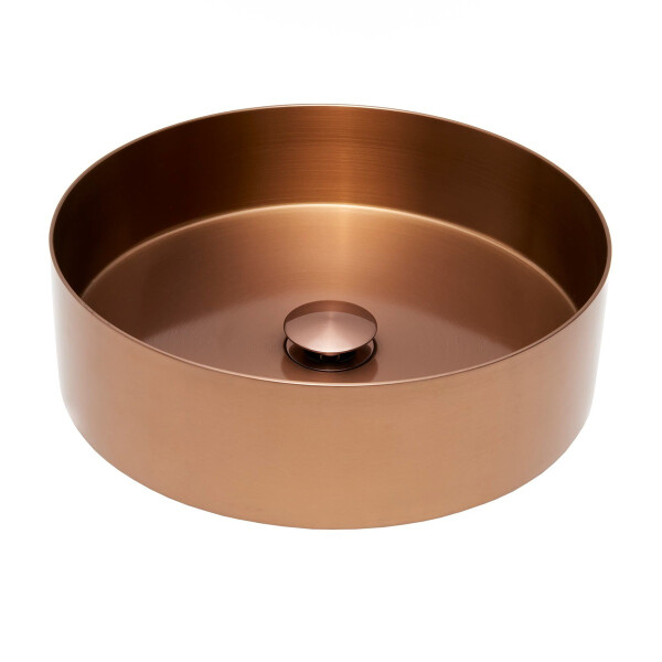 AURUM Edelstahl Aufsatzwaschbecken gebürstet Ø 38 cm, verschiedene Farben