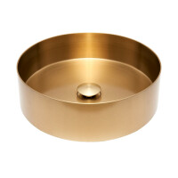 AURUM Edelstahl Aufsatzwaschbecken gebürstet Ø 38 cm, verschiedene Farben
