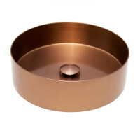 AURUM Edelstahl Aufsatzwaschbecken gebürstet Ø 38 cm, verschiedene Farben
