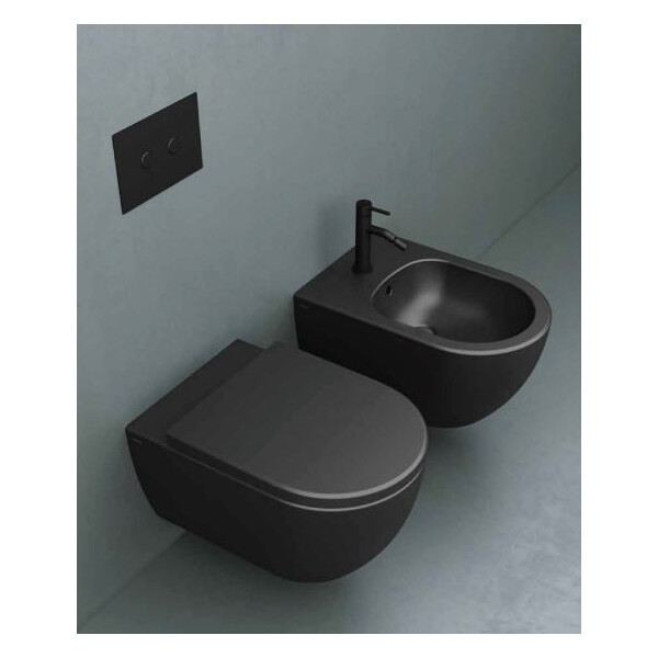 BB ARC Wand WC mit SoftClose WC-Sitz und Wand Bidet, verschiedene Farben
