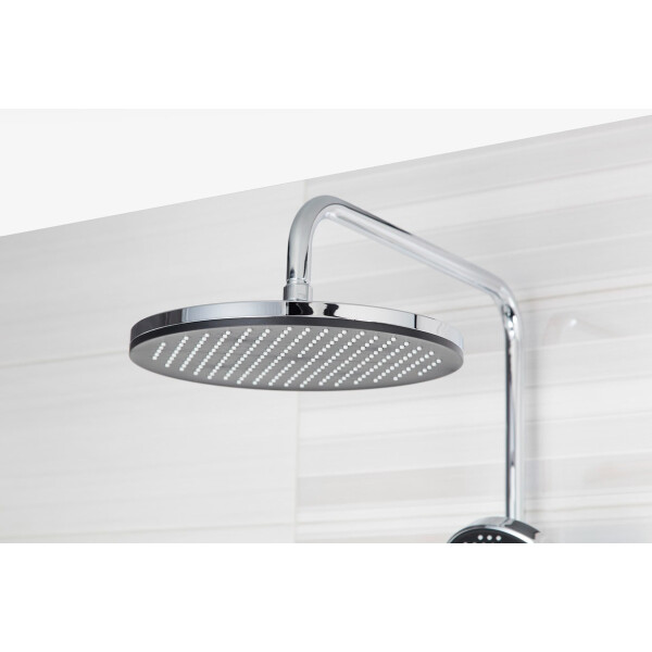 SAT SAUGEN Rain Duschsystem mit Thermostat 25 cm, schwarz/chrom