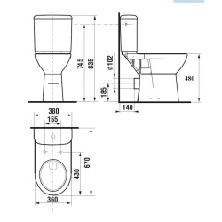JIKA Stand-Kombi-WC mit SoftClose WC-Sitz, weiß