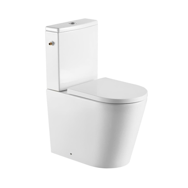 BB FINE Stand-Kombi-WC Wasseranschluss links/rechts spülrandlos mit SoftClose WC-Sitz, weiß