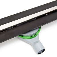 SAT FLEXI Duschrinne 100 cm Edelstahl kürzbar inklusive Siphon höhenverstellbar