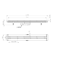 SAT FLEXI Duschrinne 100 cm Edelstahl kürzbar inklusive Siphon höhenverstellbar
