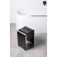 SAT Badhocker Duschhocker aus Acryl, schwarz matt
