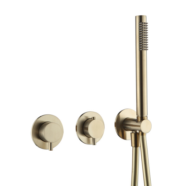 BB Rain Unterputz Duschsystem mit Thermostat und Umsteller, Handbrause & Brauseschlauch + Brausearm & Rain Kopfbrause, verschiedene Farben
