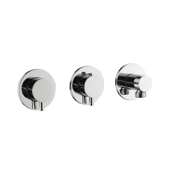 BB Rain Unterputz Duschsystem mit Thermostat und Umsteller, Handbrause & Brauseschlauch, Brausearm & Rain Kopfbrause, Duschstange & Brausehalter, verschiedene Farben