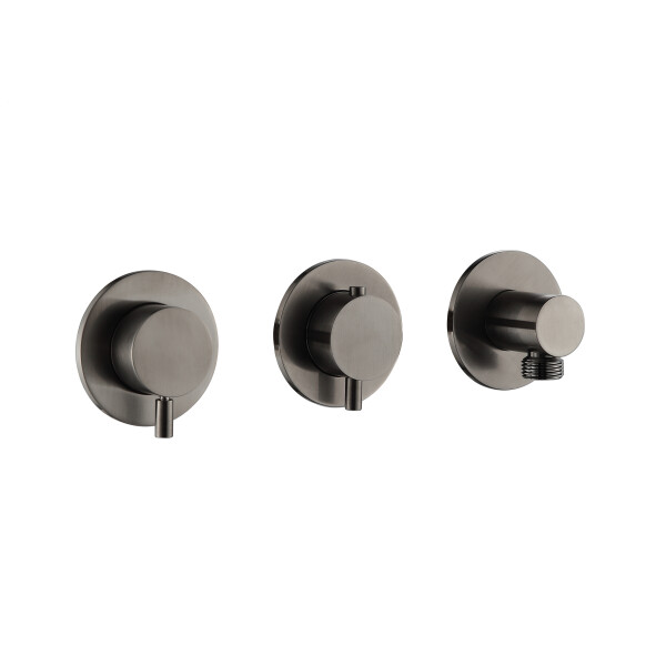 BB Rain Unterputz Duschsystem mit Thermostat und Umsteller, Handbrause & Brauseschlauch, Brausearm & Rain Kopfbrause, Duschstange & Brausehalter, verschiedene Farben