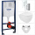 BB INFINITY Wand WC spülrandlos mit SoftClose WC-Sitz & GROHE Vorwandgestell + SKATE Cosmopolitan Betätigungsplatte, verschiedene Farben