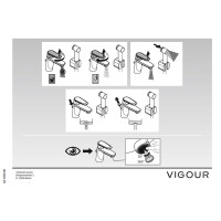 VIGOUR DERBY Einhand-Waschtischbatterie mit Handbrause und Brauseschlauch 1,6 m, chrom
