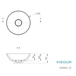 VIGOUR VOGUE Aufsatzschale ProtectPlus VIG Beschichtung  Ø 34cm, weiß