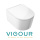VIGOUR WHITE Wand WC PowerFlush spülrandlos mit SoftClose TakeOff WC-Sitz, weiß