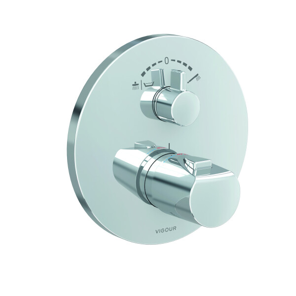 VIGOUR CLIVIA Unterputz 2-Wege Duschbrausebatterie mit Thermostat, chrom
