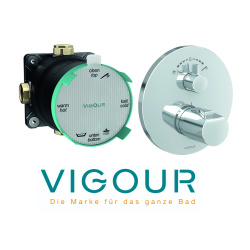 VIGOUR CLIVIA Unterputz 2-Wege Duschbrausebatterie mit Thermostat inkl.Unterputz-Einbaukörper, chrom
