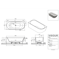 VIGOUR DERBY V3 Raumecke Badewanne Acryl mit Verkleidung 180