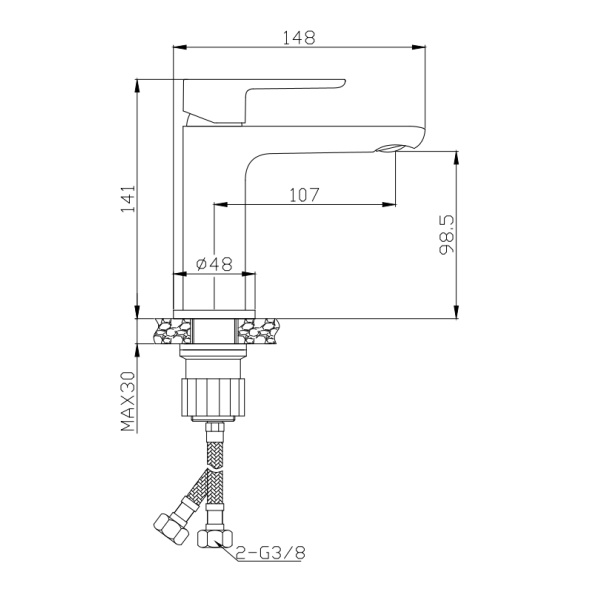 SAT MOOD Einhebel-Waschtischarmatur 14 cm, chrom