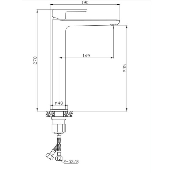 SAT MOOD Einhebel Waschticharmatur Auslaufhöhe 23,5 cm, Chrom