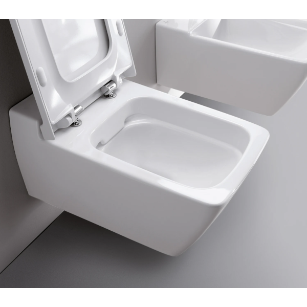 Geberit Xeno² Wand-WC Set spülrandlos mit SoftClose TakeOff WC-Sitz, weiß