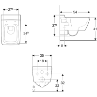 Geberit Xeno² Wand-WC Set spülrandlos mit SoftClose TakeOff WC-Sitz, weiß