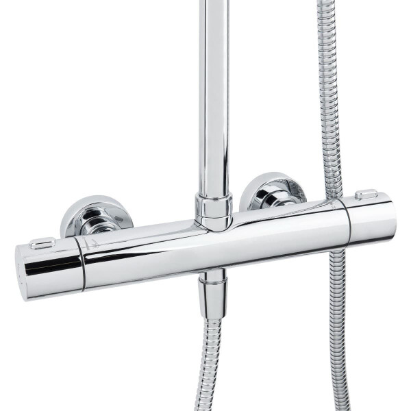 SAT Rain Duschsystem mit Thermostatarmatur Kopfbrause 25,4 cm, chrom
