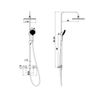 SAT Rain Duschsystem mit Thermostatarmatur Kopfbrause 25,4 cm, chrom