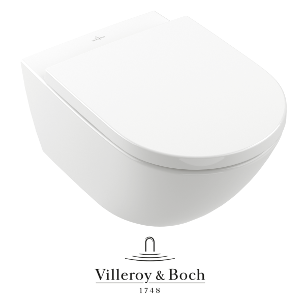 VILLEROY & BOCH Subway 3.0 Wand-WC spülrandlos TwistFlush mit Softclose WC-Sitz, weiß