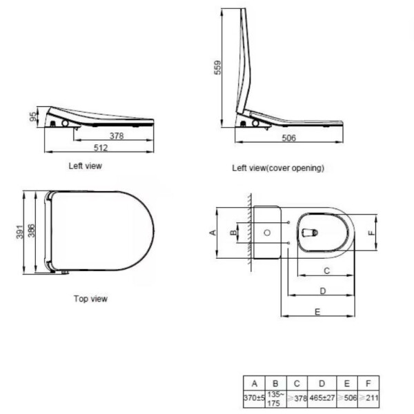 BB INFINITY AXENT Wand WC spülrandlos mit Bidet WC-Sitz, weiß