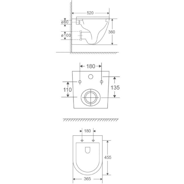 Swiss Aqua Technologies Wand-WC mit Tornado-Spülung und WC-Sitz mit SoftClose, glänzend weiß