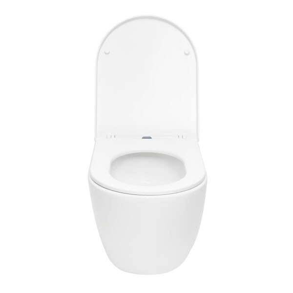 Swiss Aqua Technologies Wand-WC mit Tornado-Spülung und WC-Sitz mit SoftClose, glänzend weiß