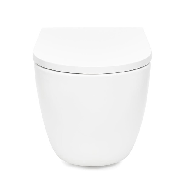 Swiss Aqua Technologies Wand-WC mit Tornado-Spülung und WC-Sitz mit SoftClose, glänzend weiß
