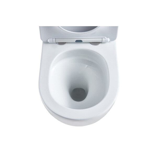 Swiss Aqua Technologies Wand-WC mit Tornado-Spülung und WC-Sitz mit SoftClose, glänzend weiß