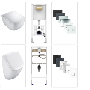 VIGOUR DERBY Wand WC spülrandlos mit Urinalbecken...