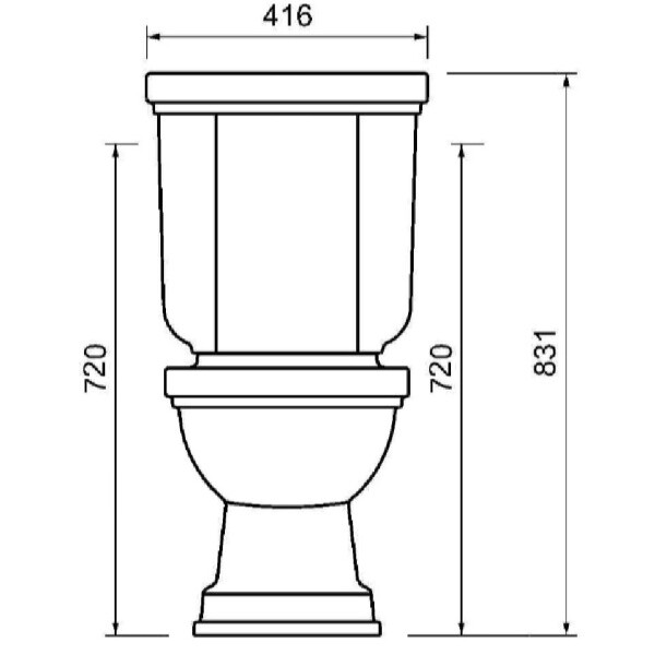 KLASSICO Nostalgie Stand-Kombi-WC Wasseranschluss links/rechts oben mit SoftClose WC-Sitz, weiß
